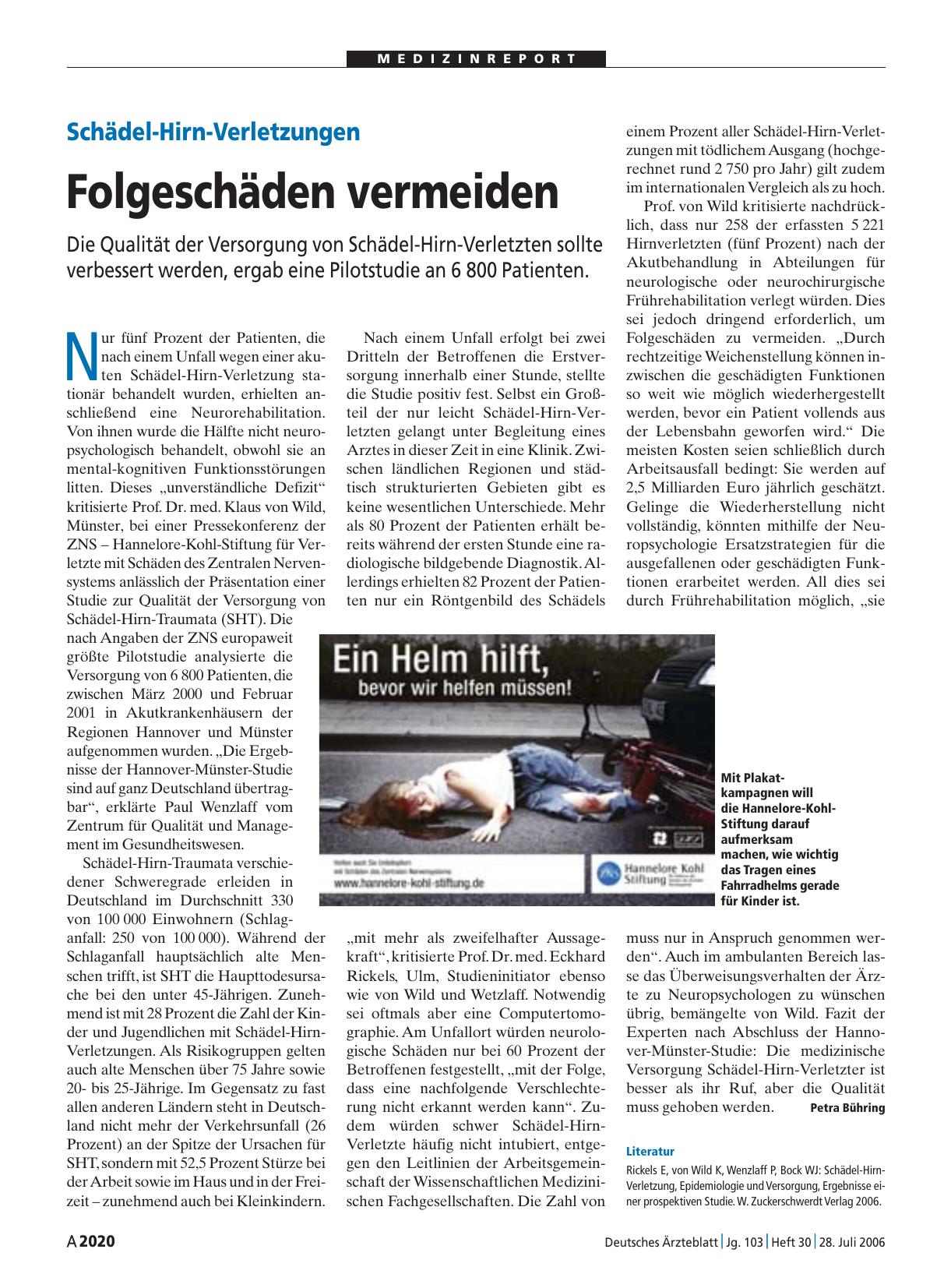 Vorschauseite 1: Schädel-Hirn-Verletzungen: Folgeschäden vermeiden