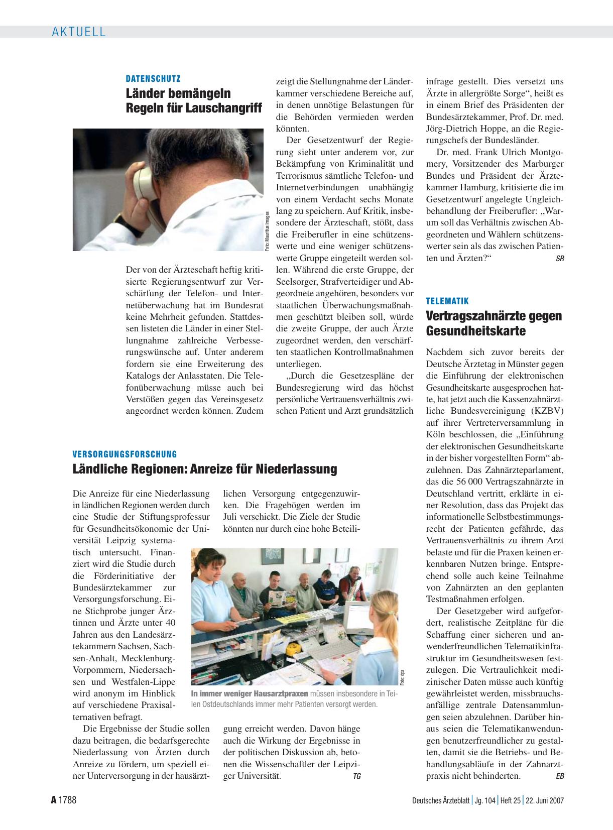 Vorschauseite 1: Datenschutz: Länder bemängeln Regeln für Lauschangriff