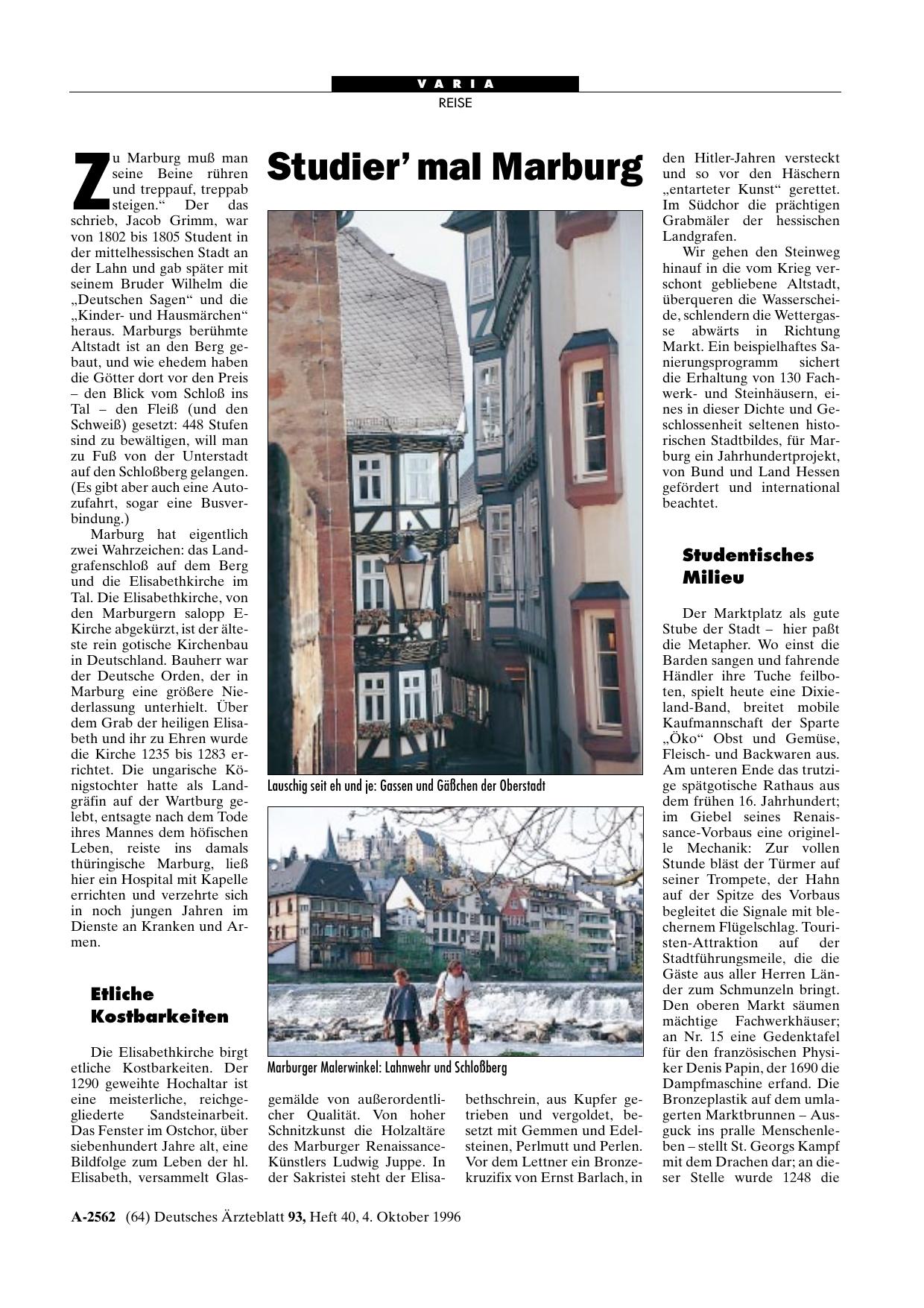 Vorschauseite 1: Studier' mal Marburg