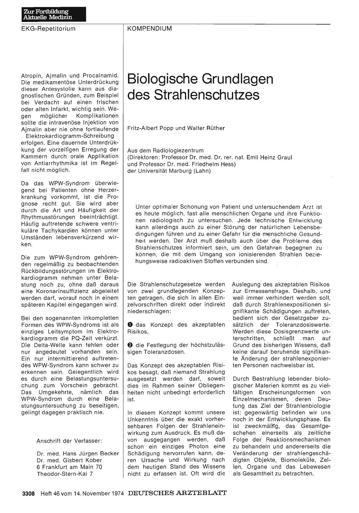 Vorschauseite 1: Biologische Grundlagen des Strahlenschutzes