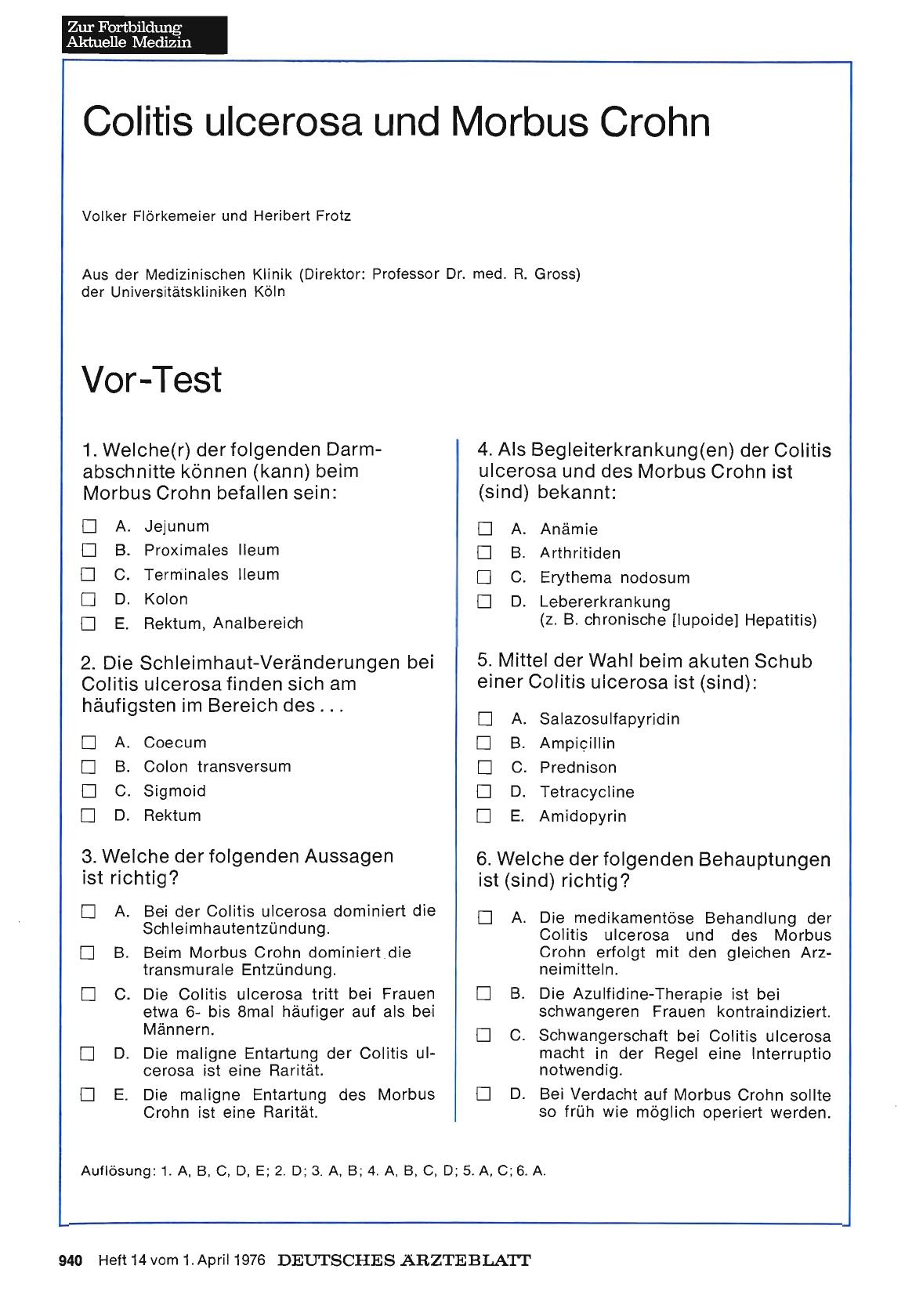 Vorschauseite 1: Colitis ulcerosa und Morbus Crohn