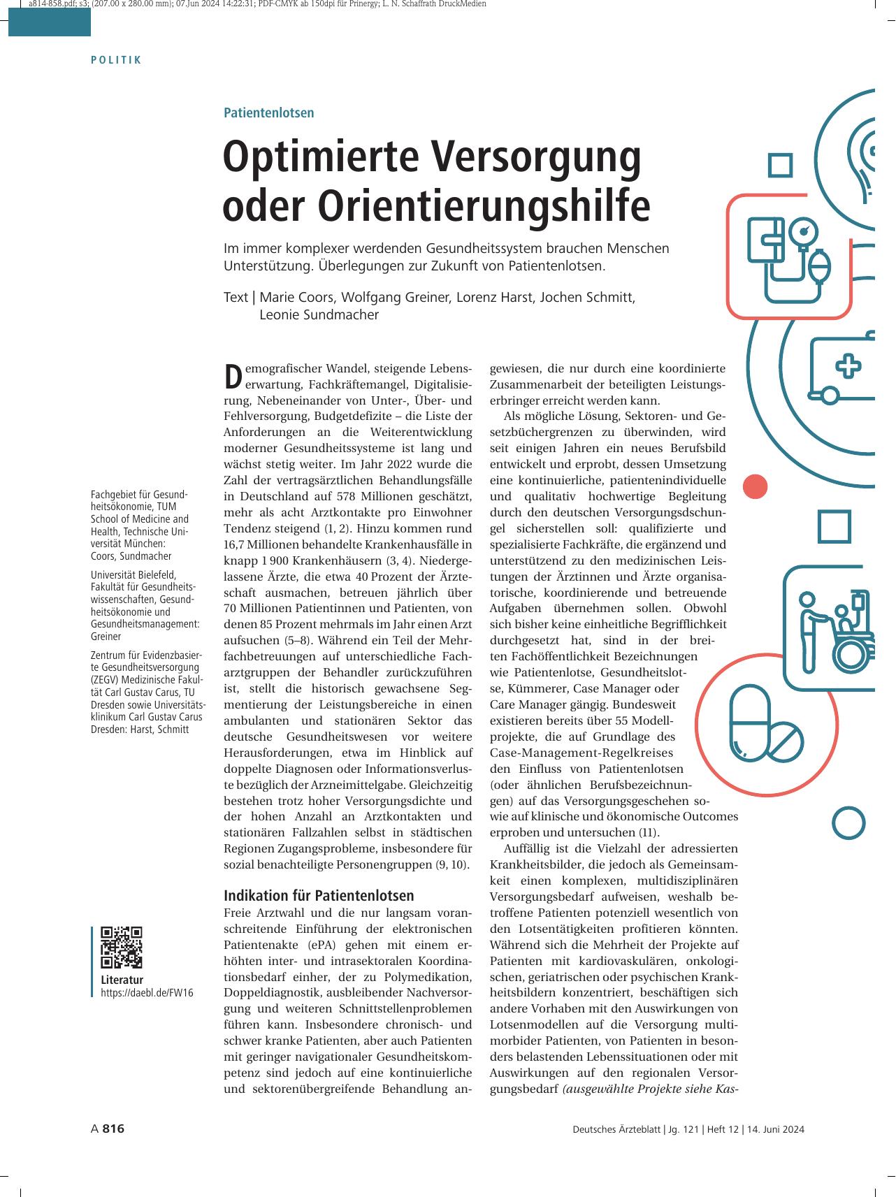 Vorschauseite 1: Patientenlotsen: Optimierte Versorgung oder Orientierungshilfe