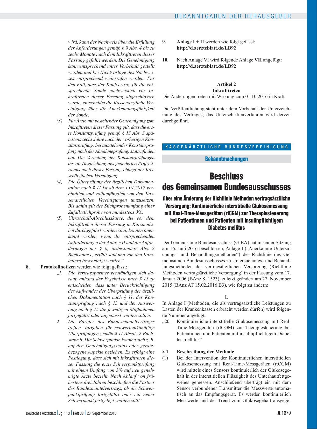 Vorschauseite 5: Änderung der Vereinbarung von Qualitätssicherungsmaßnahmen nach § 135 Abs. 2 SGB V zur Ultraschalldiagnostik (Ultraschall-Vereinbarung)
