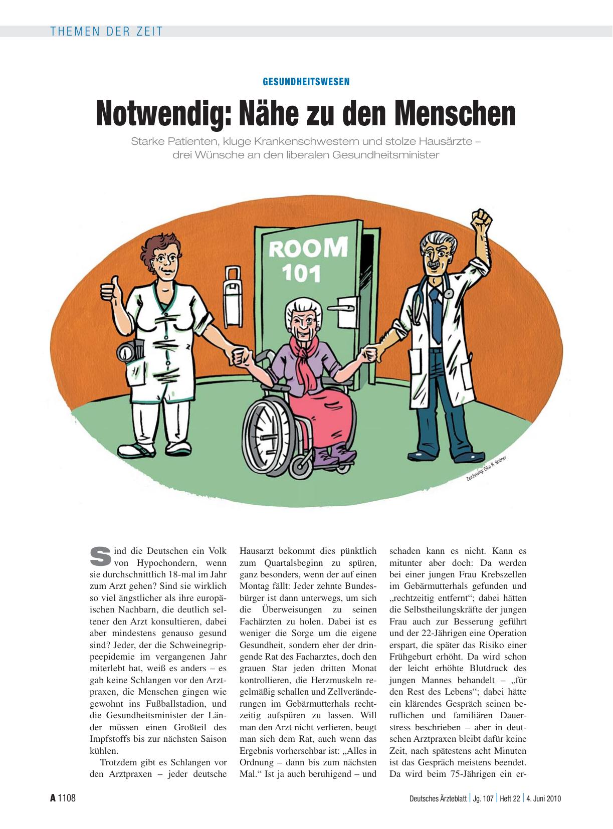 Vorschauseite 1: Gesundheitswesen – Notwendig: Nähe zu den Menschen