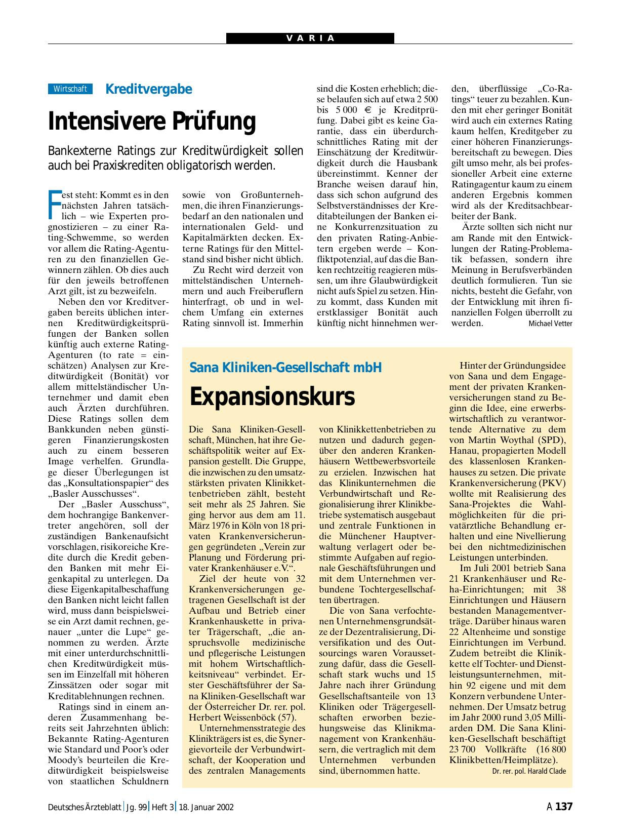 Vorschauseite 1: Kreditvergabe: Intensivere Prüfung