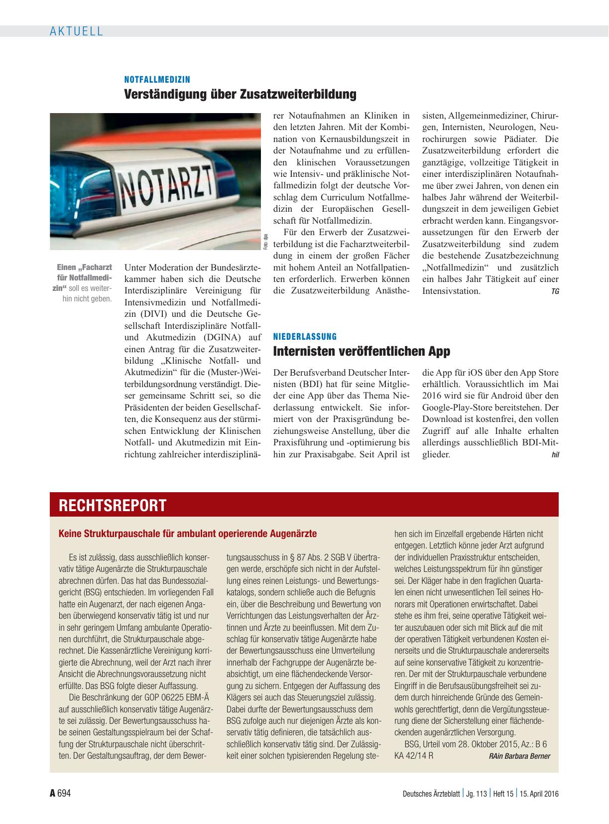 Vorschauseite 1: Niederlassung: Internisten veröffentlichen App