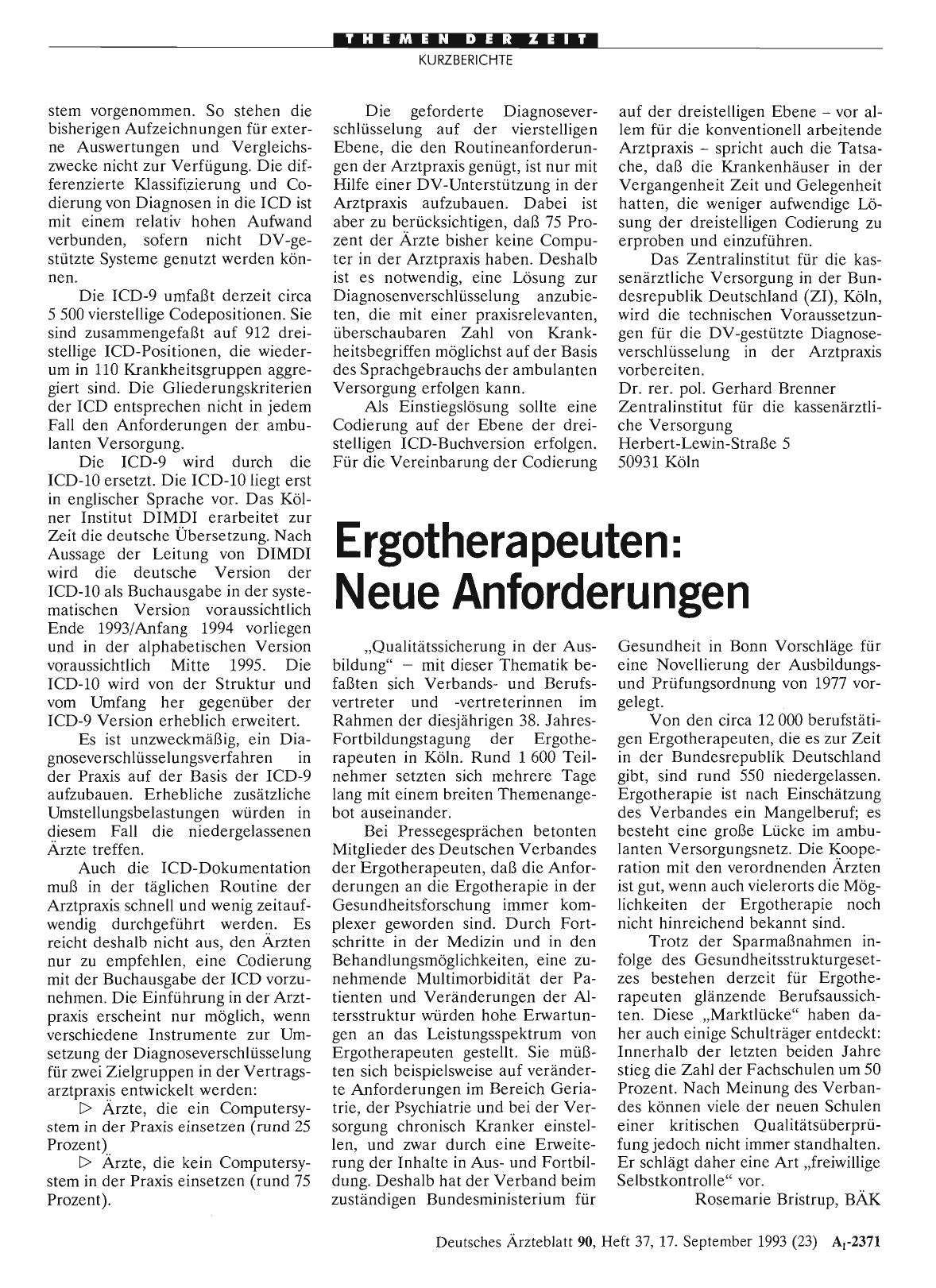Vorschauseite 1: Ergotherapeuten: Neue Anforderungen