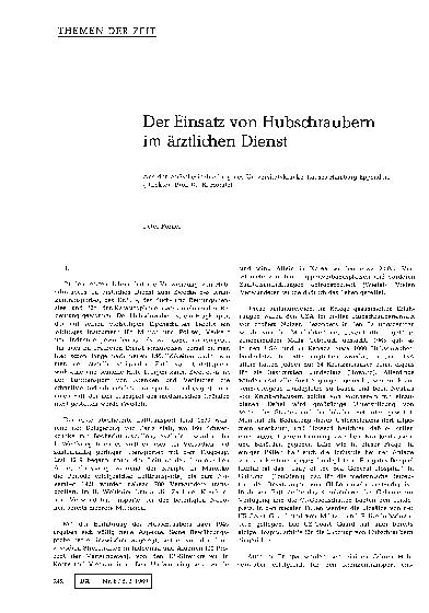 Vorschauseite 1: Der Einsatz von Hubschraubern im ärztlichen Dienst