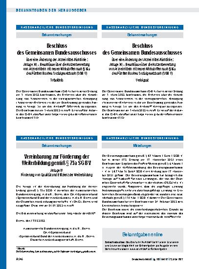 Vorschauseite 1: Vereinbarung zur Förderung der Weiterbildung gemäß § 75a SGB V Anlage IV Förderung von Qualität und Effizienz der Weiterbildung