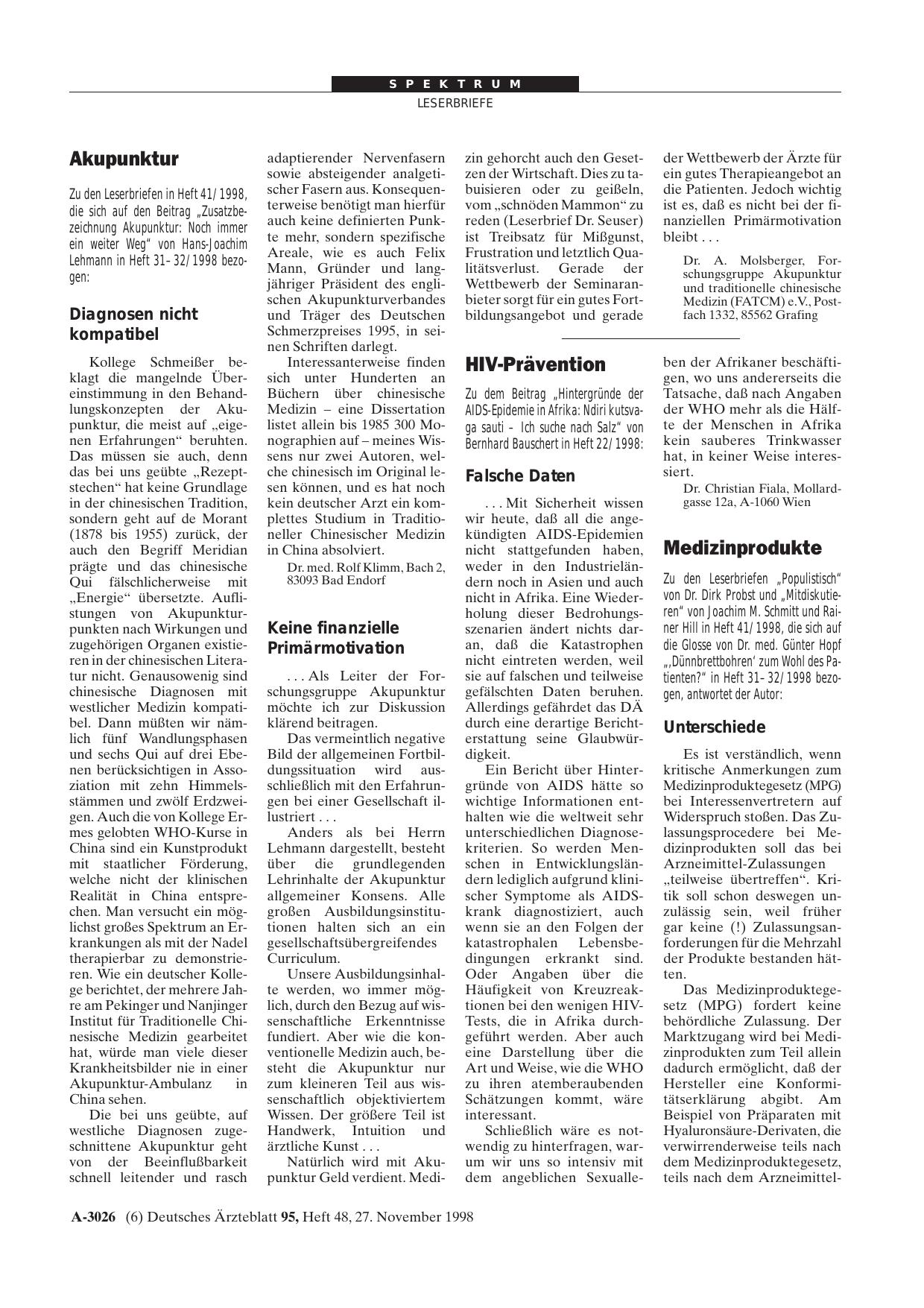 Vorschauseite 1: Akupunktur: Diagnosen nicht kompatibel