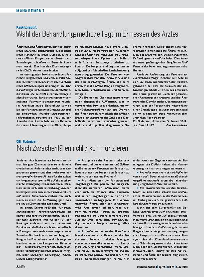 Vorschauseite 1: QM-Ratgeber: Nach Zwischenfällen richtig kommunizieren