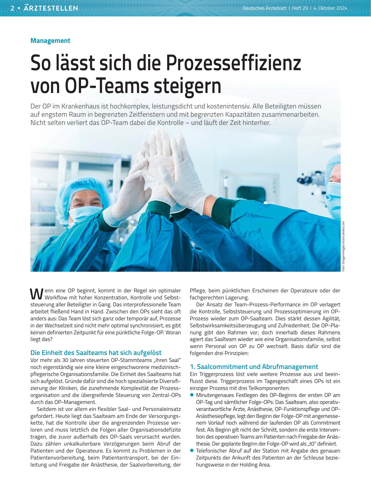 Vorschauseite 1: Management: So lässt sich die Prozesseffizienz von OP-Teams steigern