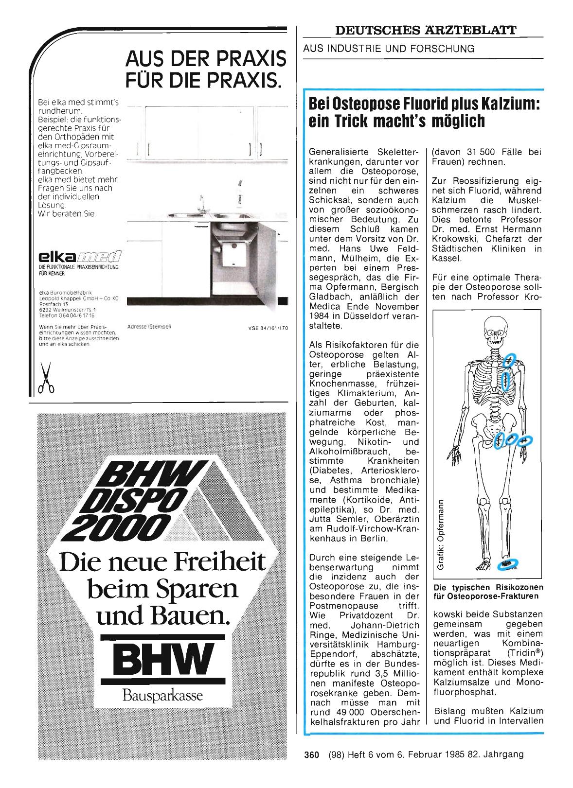 Vorschauseite 1: Bei Osteopose Fluorid plus Kalzium: ein Trick macht's möglich