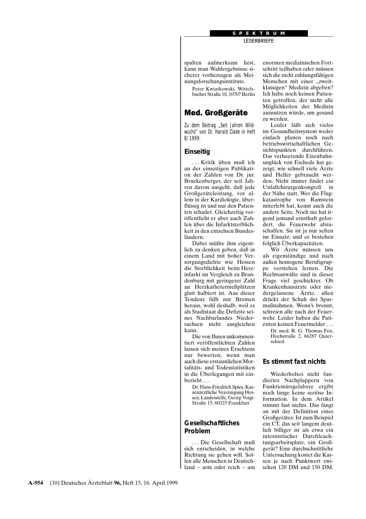 Vorschauseite 1: Med. Großgeräte: Es stimmt fast nichts