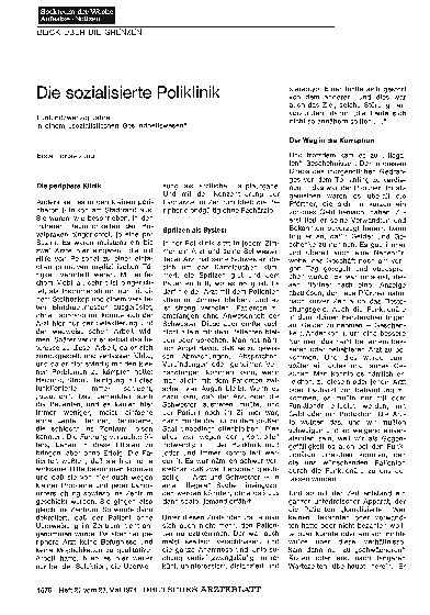 Vorschauseite 1: Die sozialisierte Poliklinik