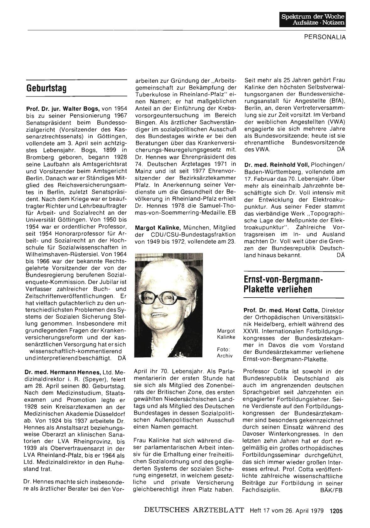 Vorschauseite 1: Ernst-von-Bergmann-Plakette verliehen