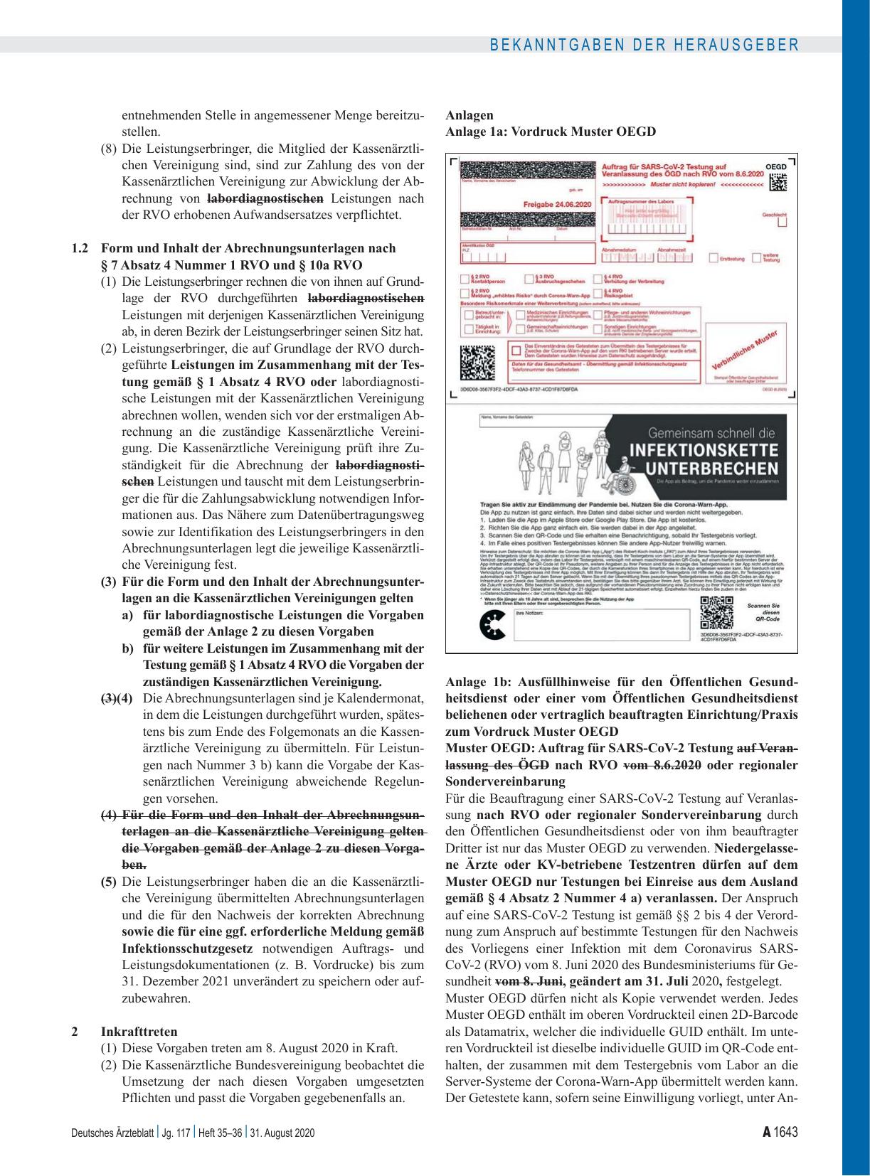 Vorschauseite 2: Vorgaben der Kassenärztlichen Bundesvereinigung über die Erfüllung der Pflichten der Leistungserbringer gemäß § 7 Absatz 4 Nummer 2 in Verbindung mit § 7 Absatz 5 und § 7 Absatz 4…