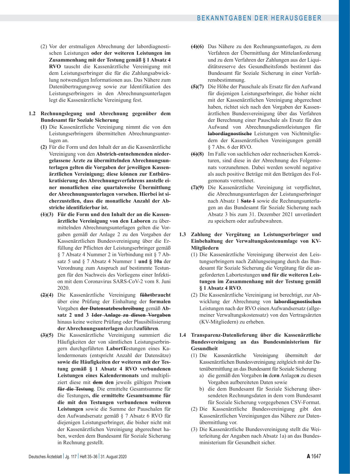 Vorschauseite 6: Vorgaben der Kassenärztlichen Bundesvereinigung über die Erfüllung der Pflichten der Leistungserbringer gemäß § 7 Absatz 4 Nummer 2 in Verbindung mit § 7 Absatz 5 und § 7 Absatz 4…