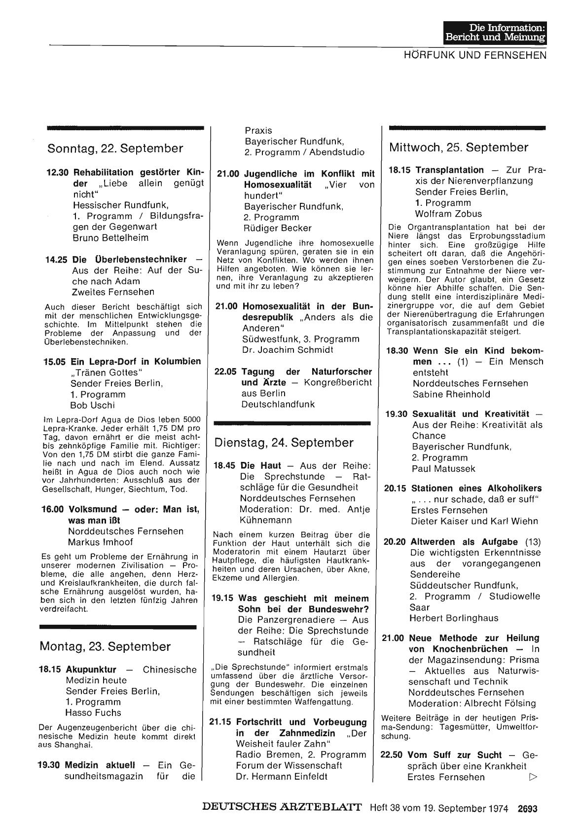 Vorschauseite 1: Hörfunk und Fernsehen