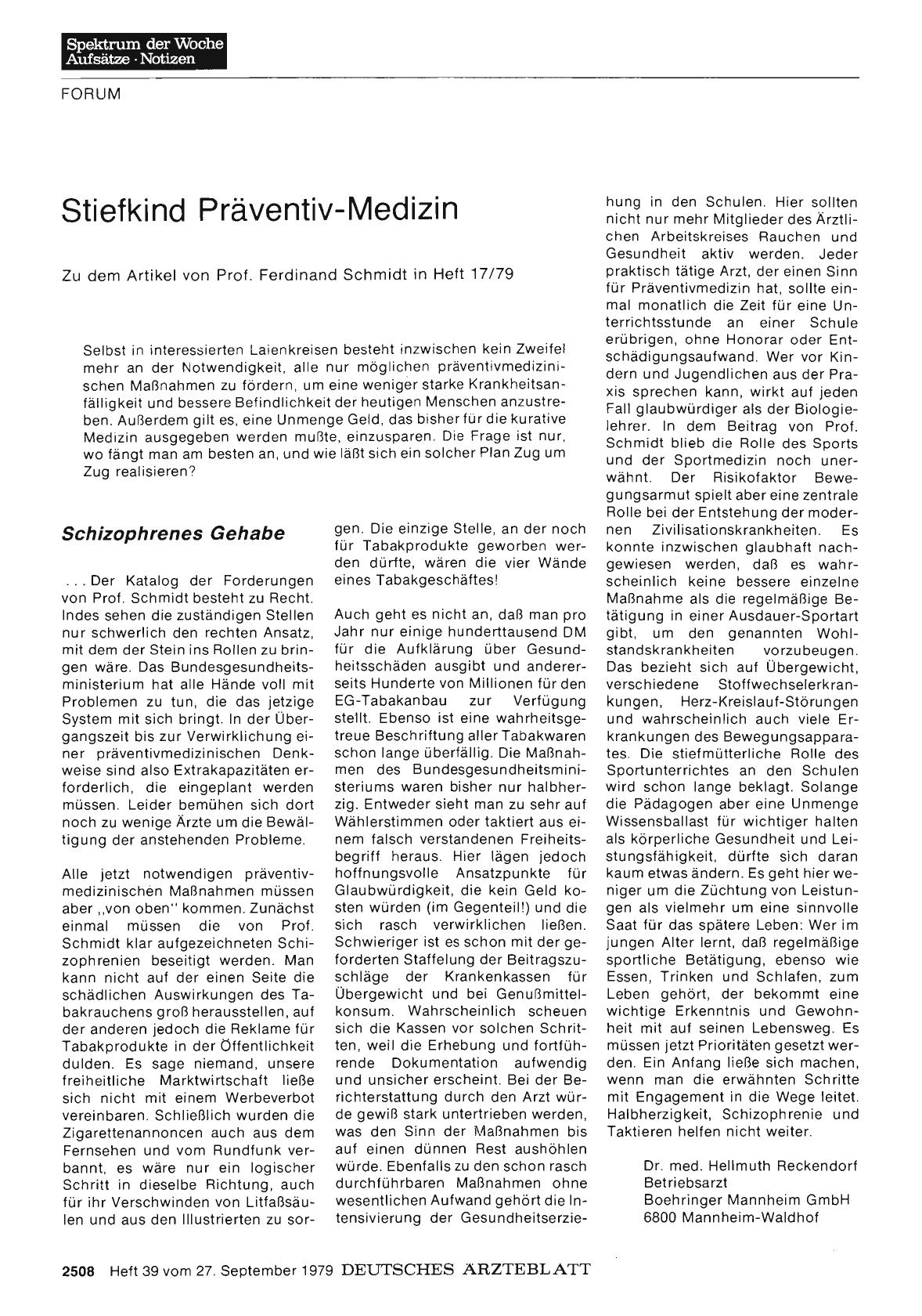 Vorschauseite 1: Stiefkind Präventiv-Medizin: Schlechtes Beispiel der „oberen Zehntausend