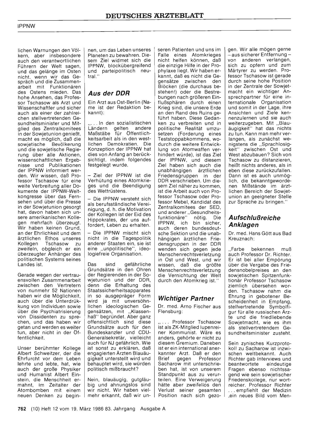 Vorschauseite 1: Die IPPNW muß jetzt Farbe bekennen: Wichtiger Partner