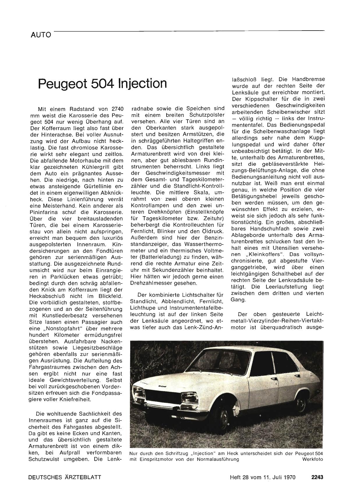 Vorschauseite 1: Peugeot 504 Injection