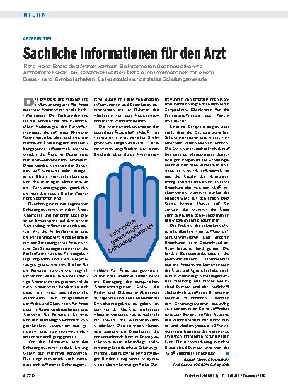 Vorschauseite 1: Arzneimittel: Sachliche Informationen für den Arzt