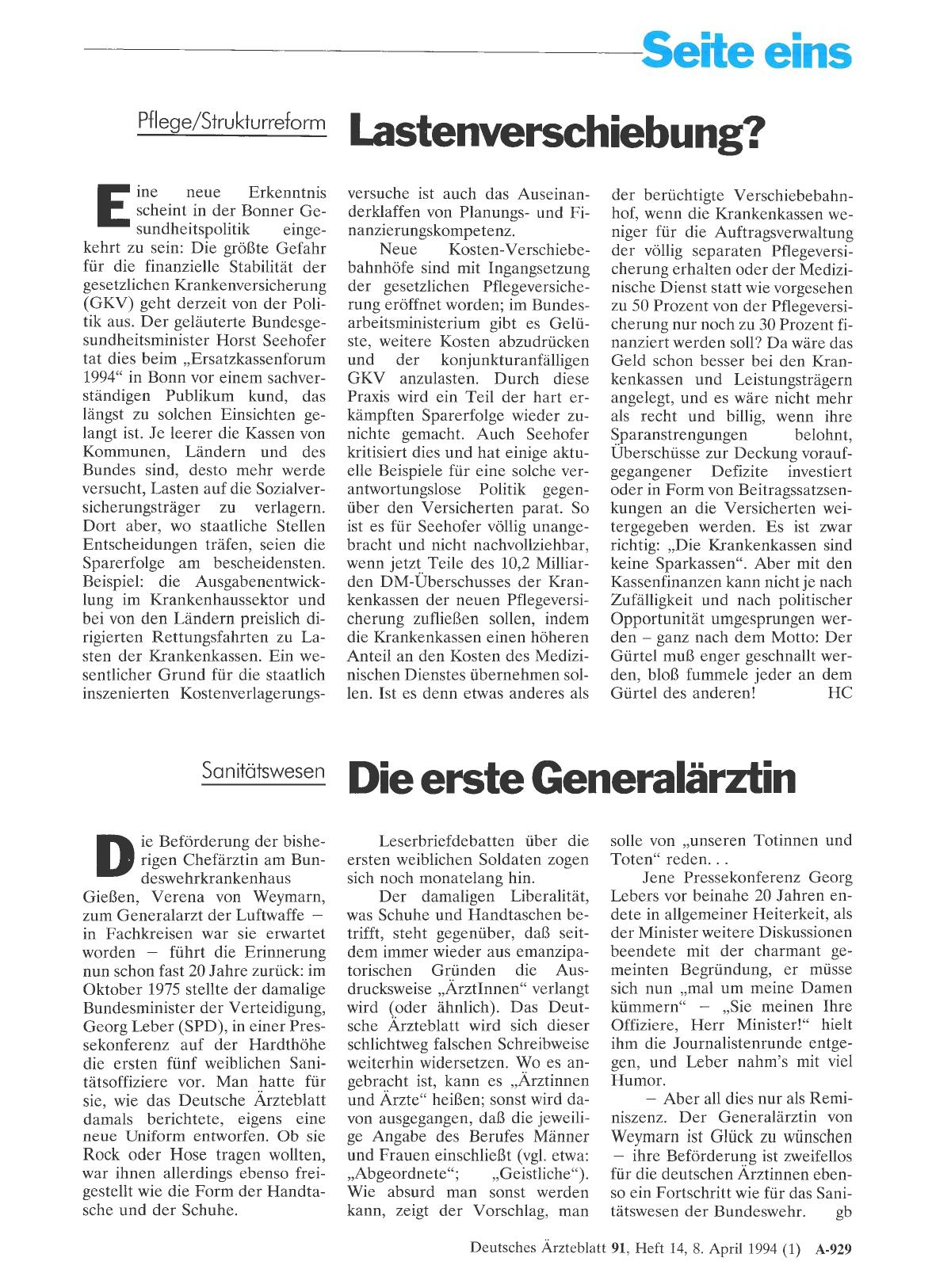 Vorschauseite 1: Sanitätswesen: Die erste Generalärztin