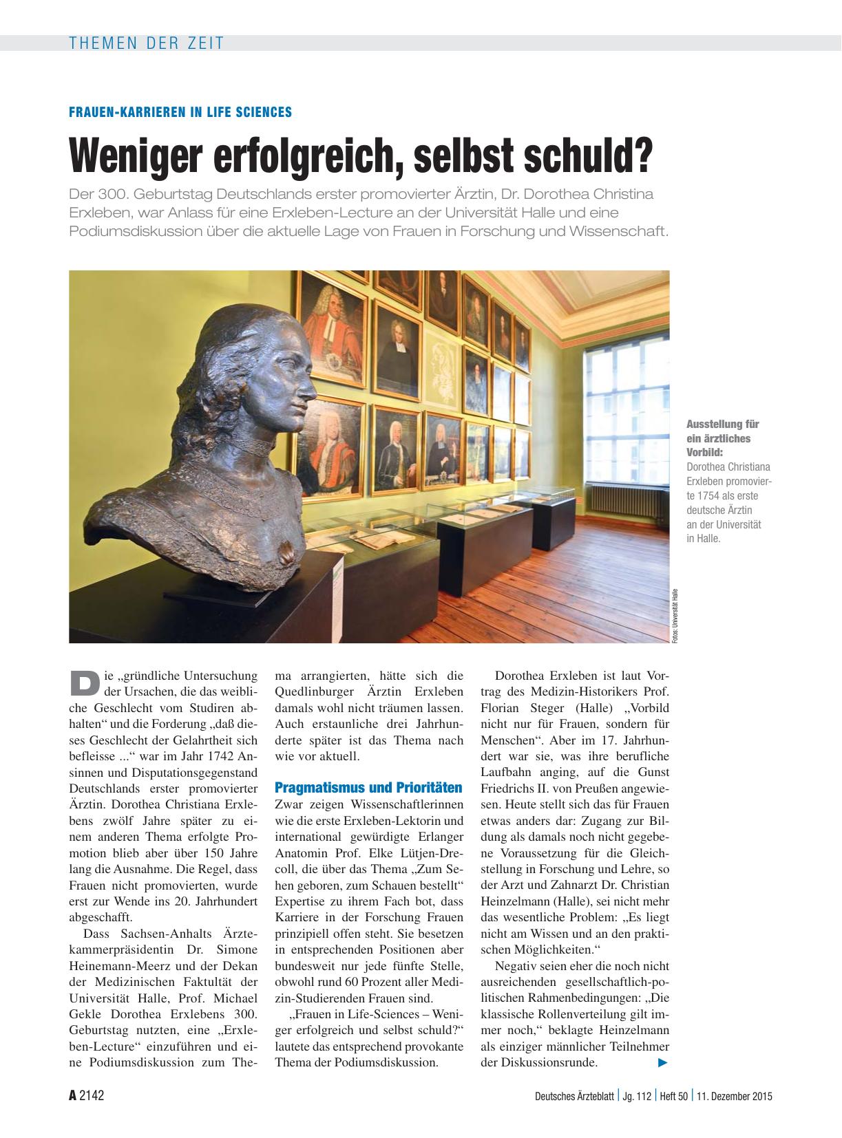 Vorschauseite 1: Frauen-Karrieren in Life Sciences: Weniger erfolgreich, selbst schuld?
