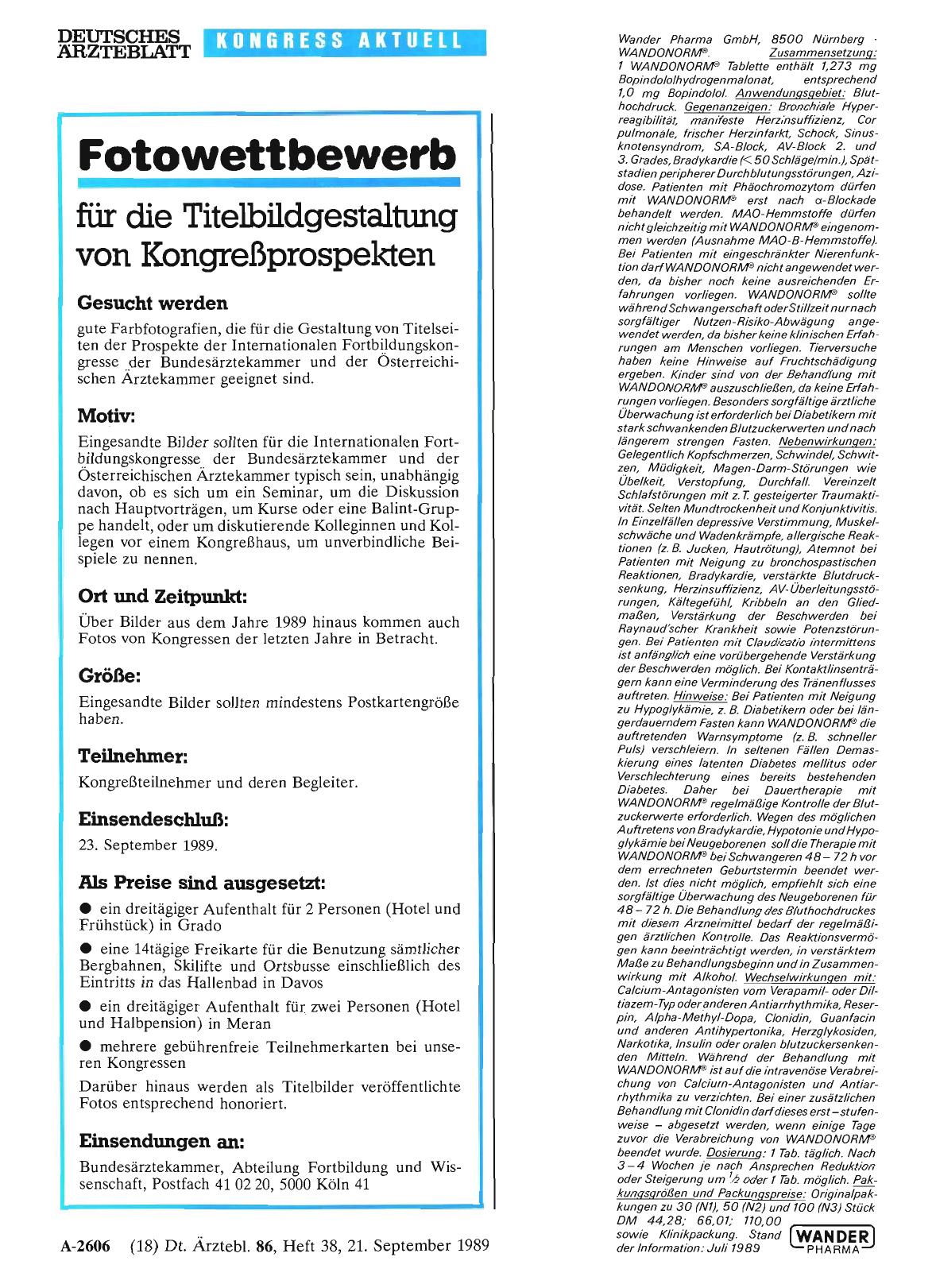 Vorschauseite 1: Fotowettbewerb für die Titelbildgestaltung von Kongreßprospekten