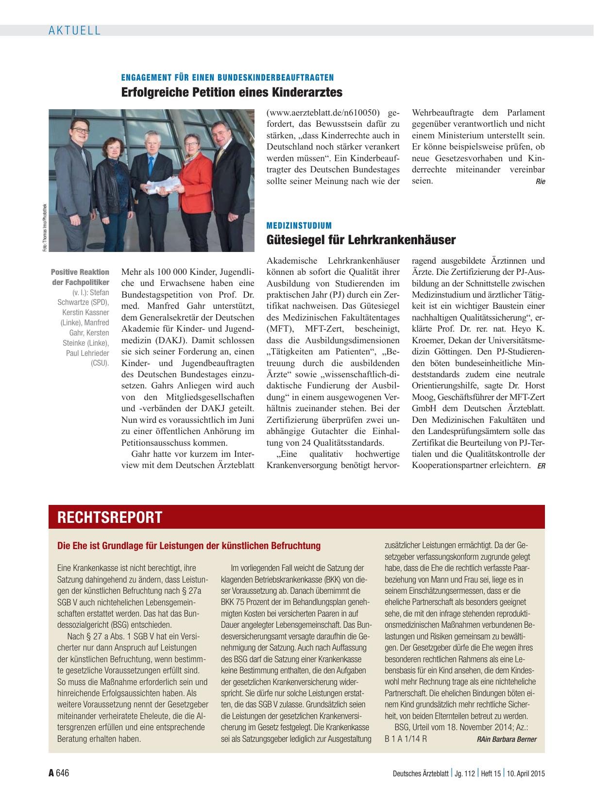 Vorschauseite 1: Engagement für einen Bundeskinderbeauftragten: Erfolgreiche Petition eines Kinderarztes