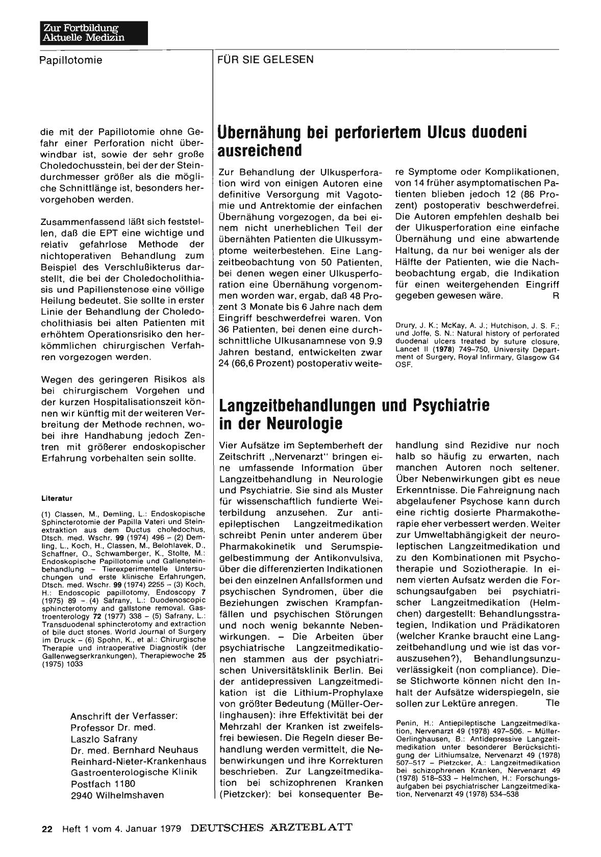 Vorschauseite 1: Übernähung bei perforiertem Ulcus duodeni ausreichend