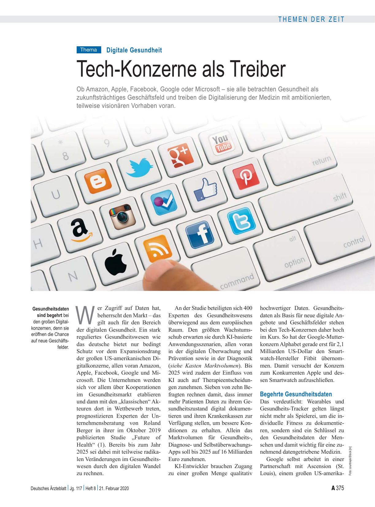 Vorschauseite 1: Digitale Gesundheit: Tech-Konzerne als Treiber