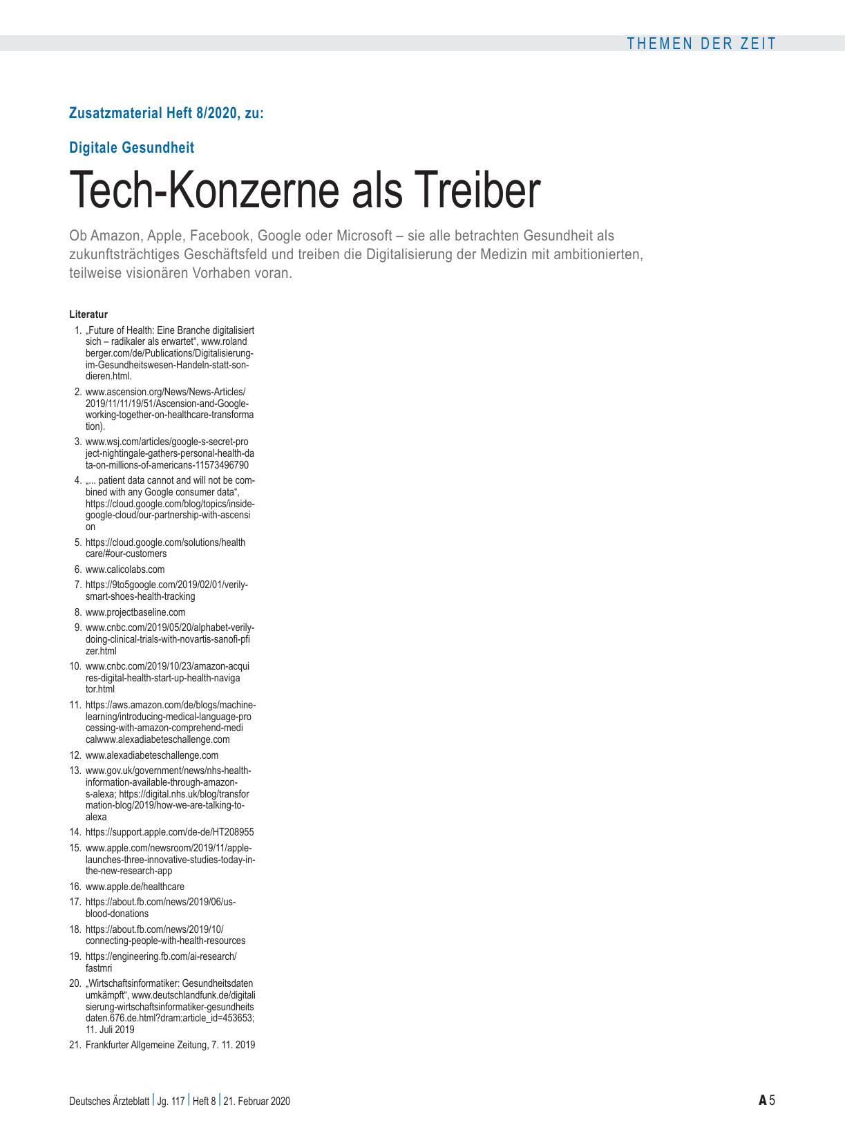 Vorschauseite 5: Digitale Gesundheit: Tech-Konzerne als Treiber