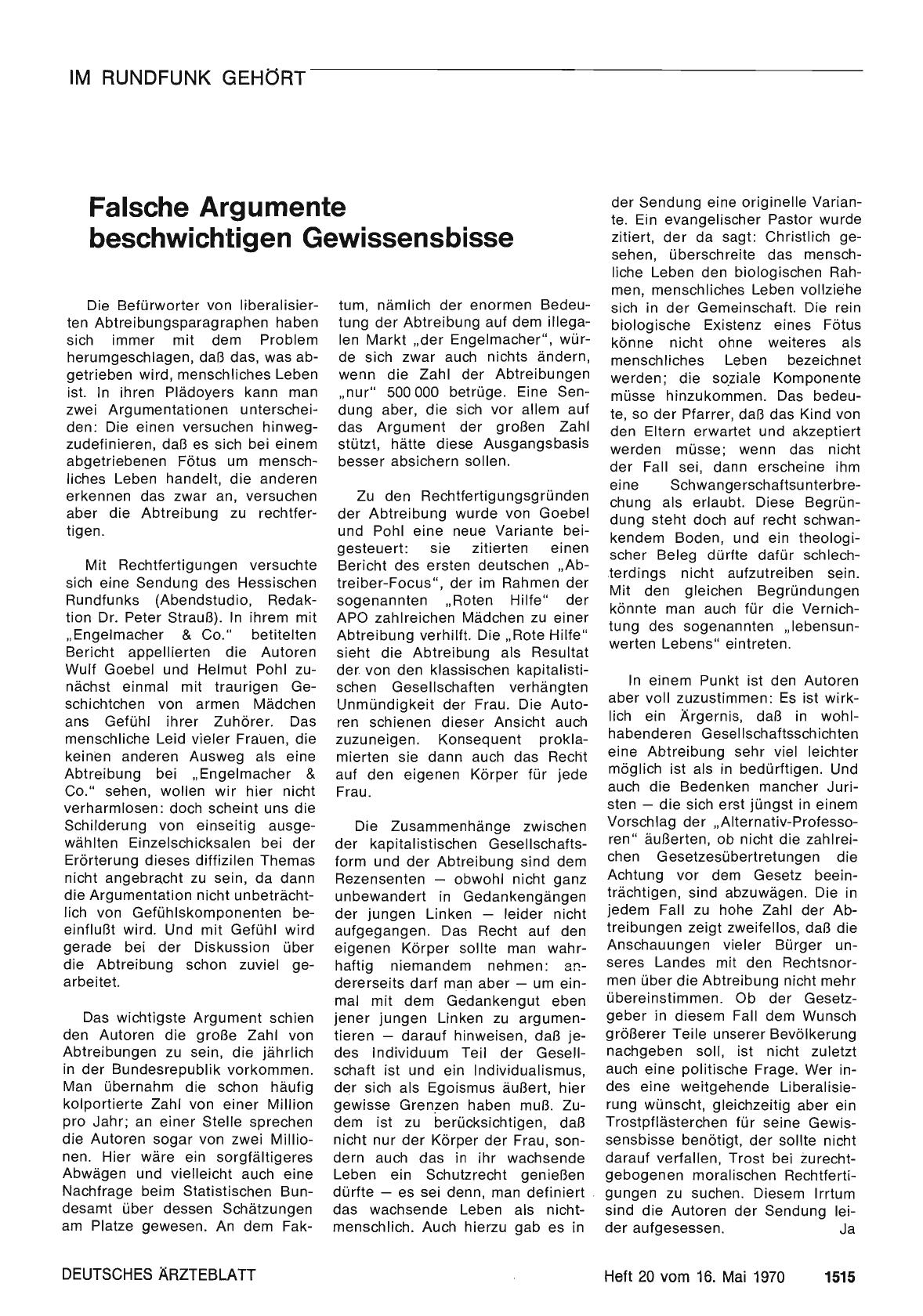 Vorschauseite 1: Falsche Argumente beschwichtigen Gewissensbisse