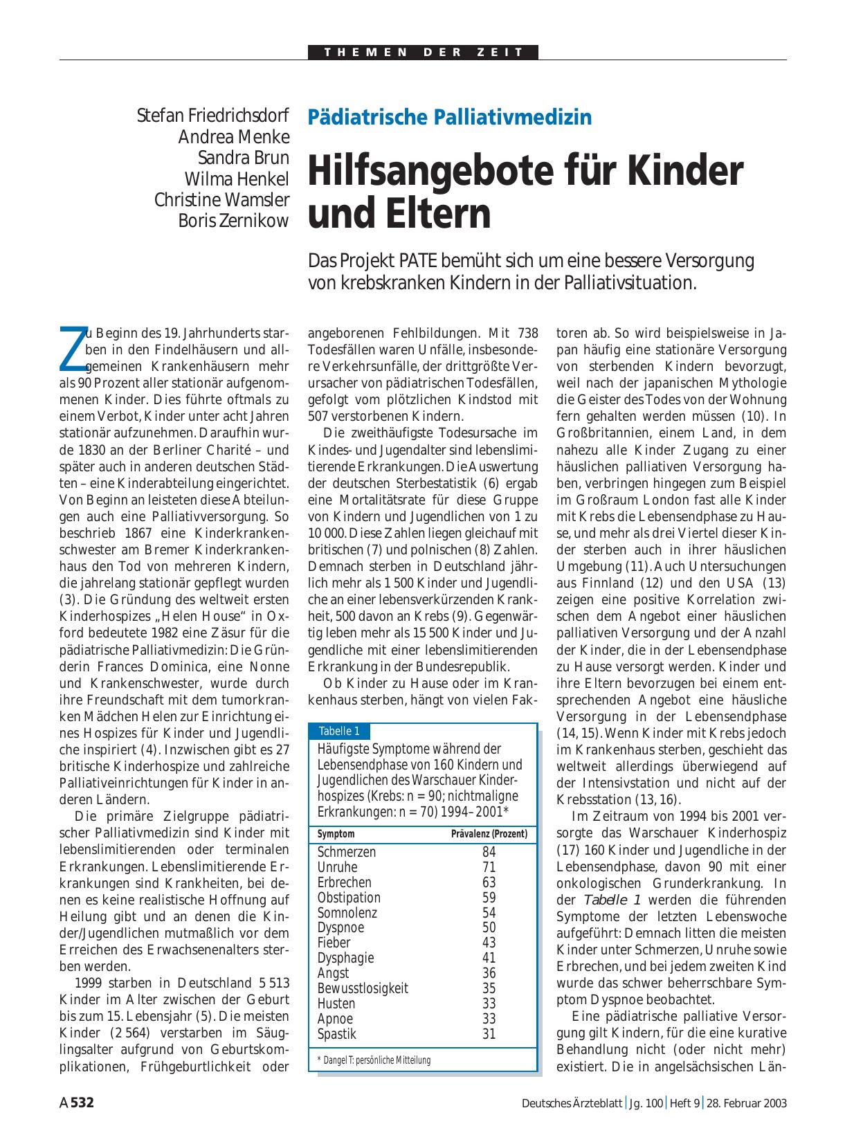 Vorschauseite 1: Pädiatrische Palliativmedizin: Hilfsangebote für Kinder und Eltern