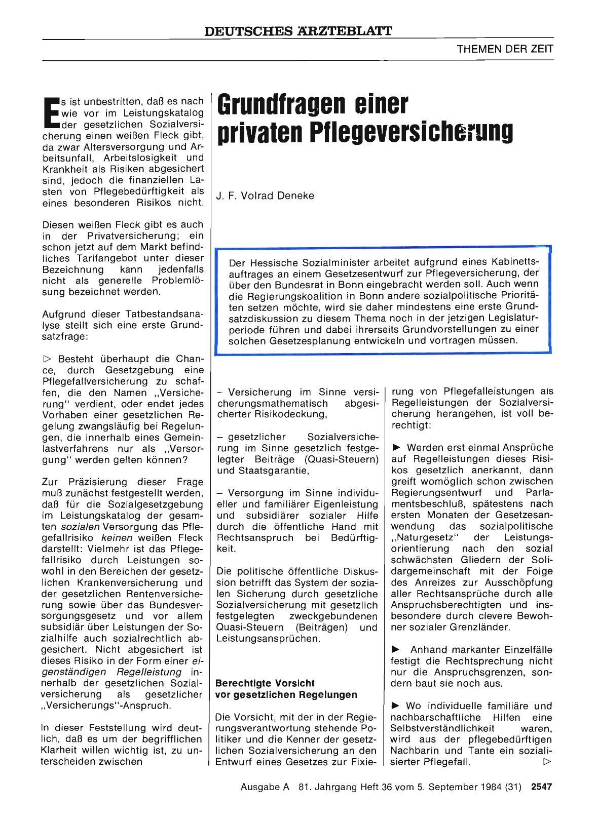 Vorschauseite 1: Grundfrauen einer privaten Pflegeversicherung