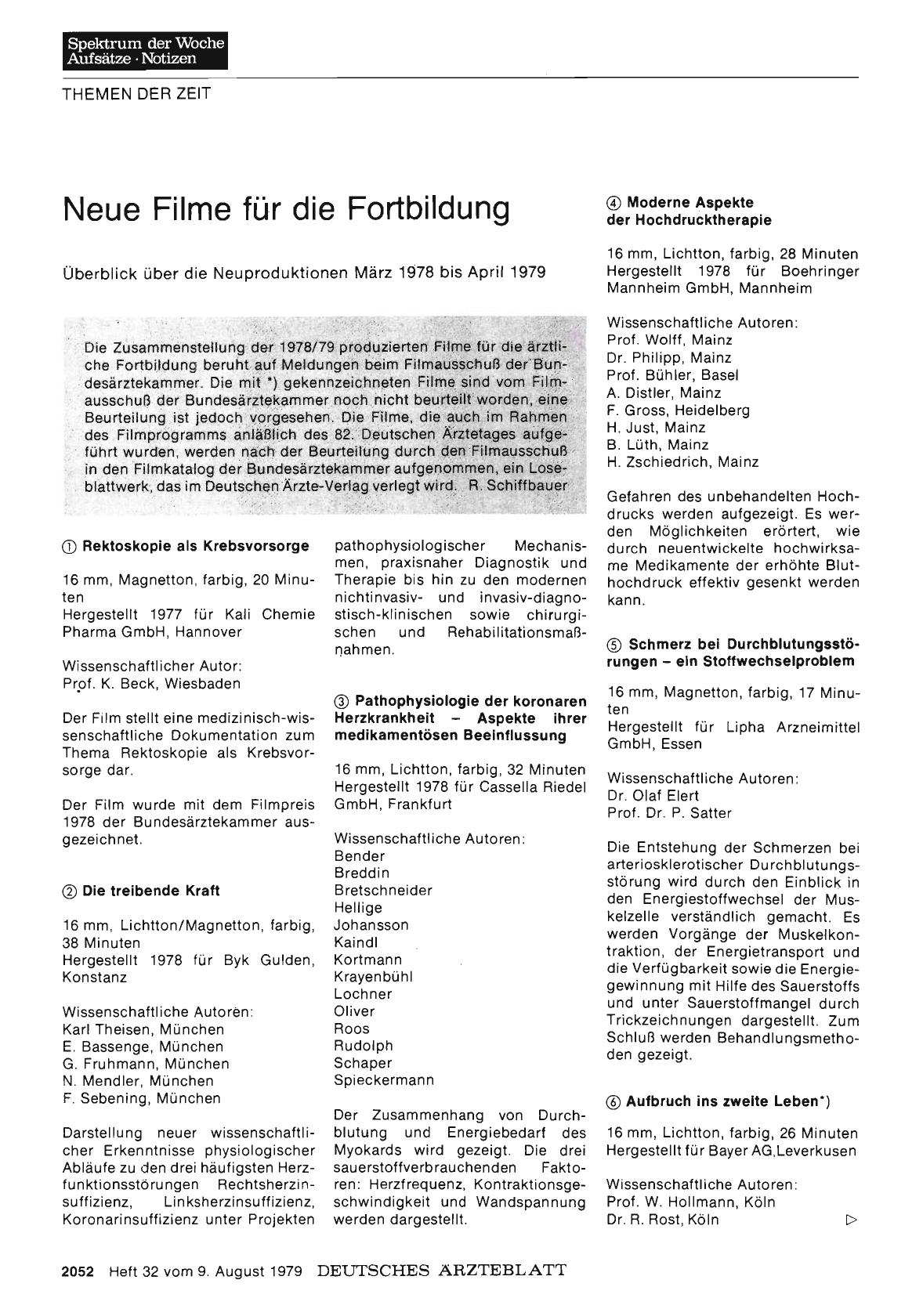Vorschauseite 1: Neue Filme für die Fortbildung