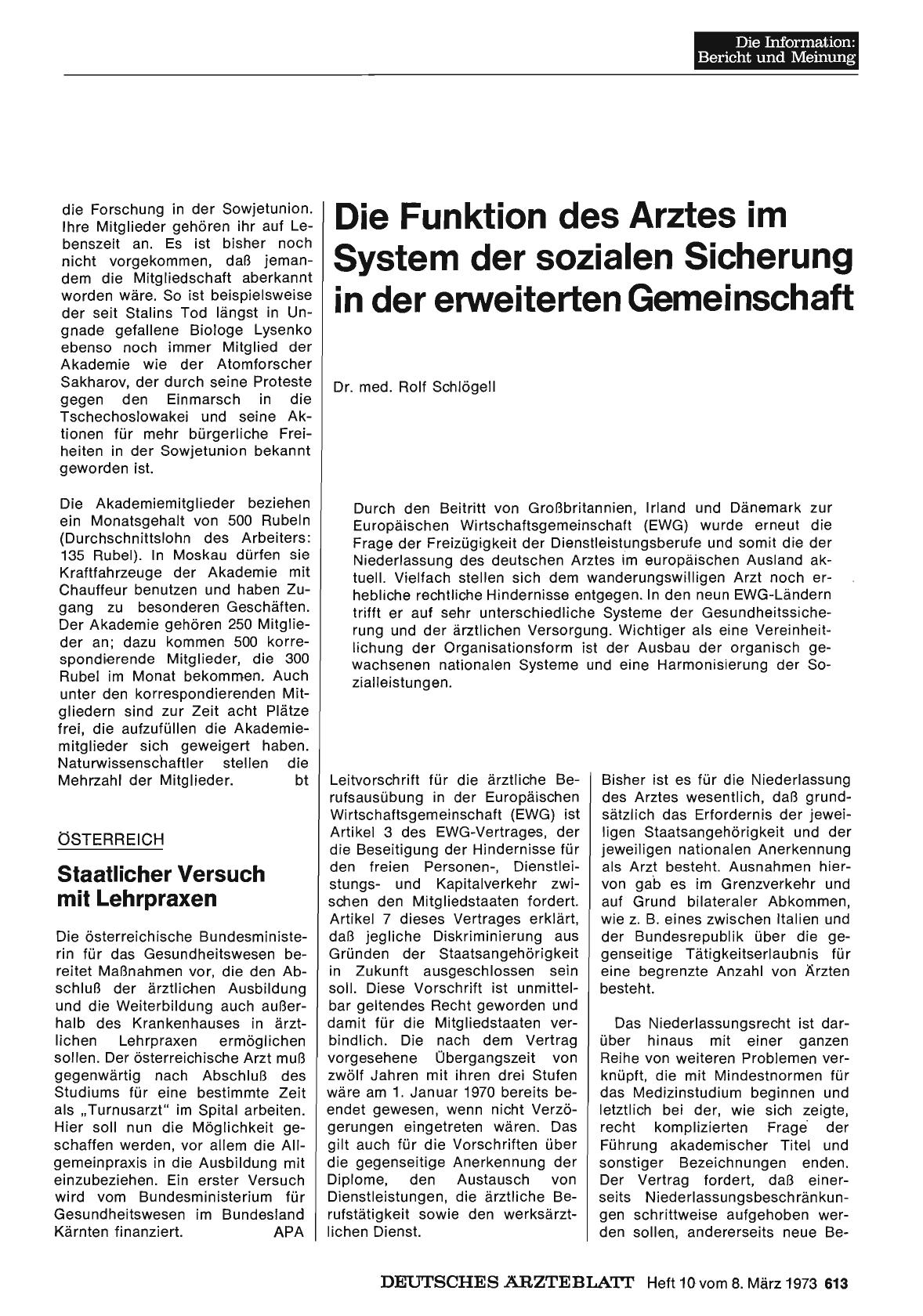 Vorschauseite 1: Österreich: Staatlicher Versuch mit Lehrpraxen