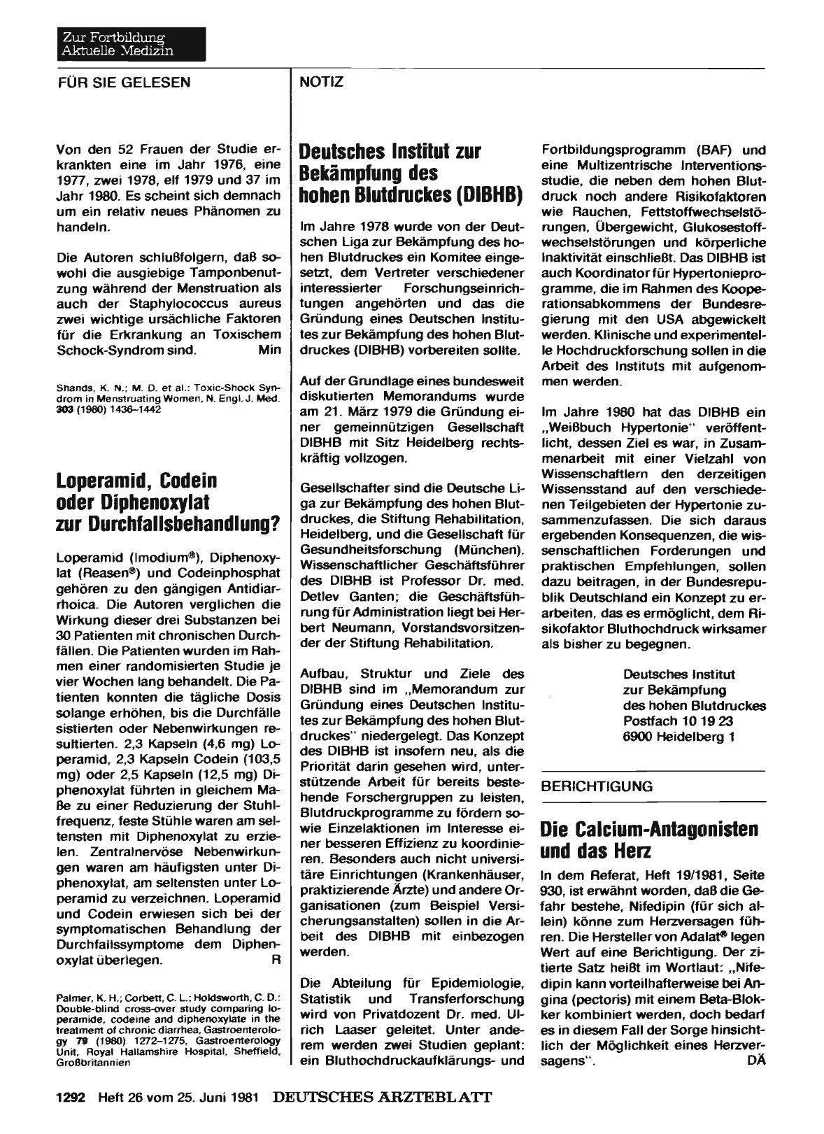 Vorschauseite 1: Deutsches Institut zur Bekämpfung des hohen Blutdruckes (DIBHB)