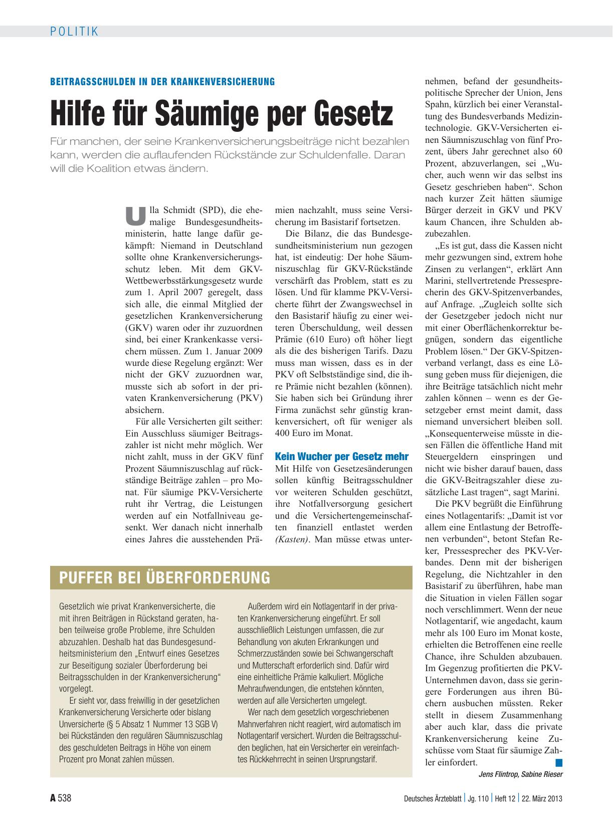 Vorschauseite 1: Beitragsschulden in der Krankenversicherung: Hilfe für Säumige per Gesetz