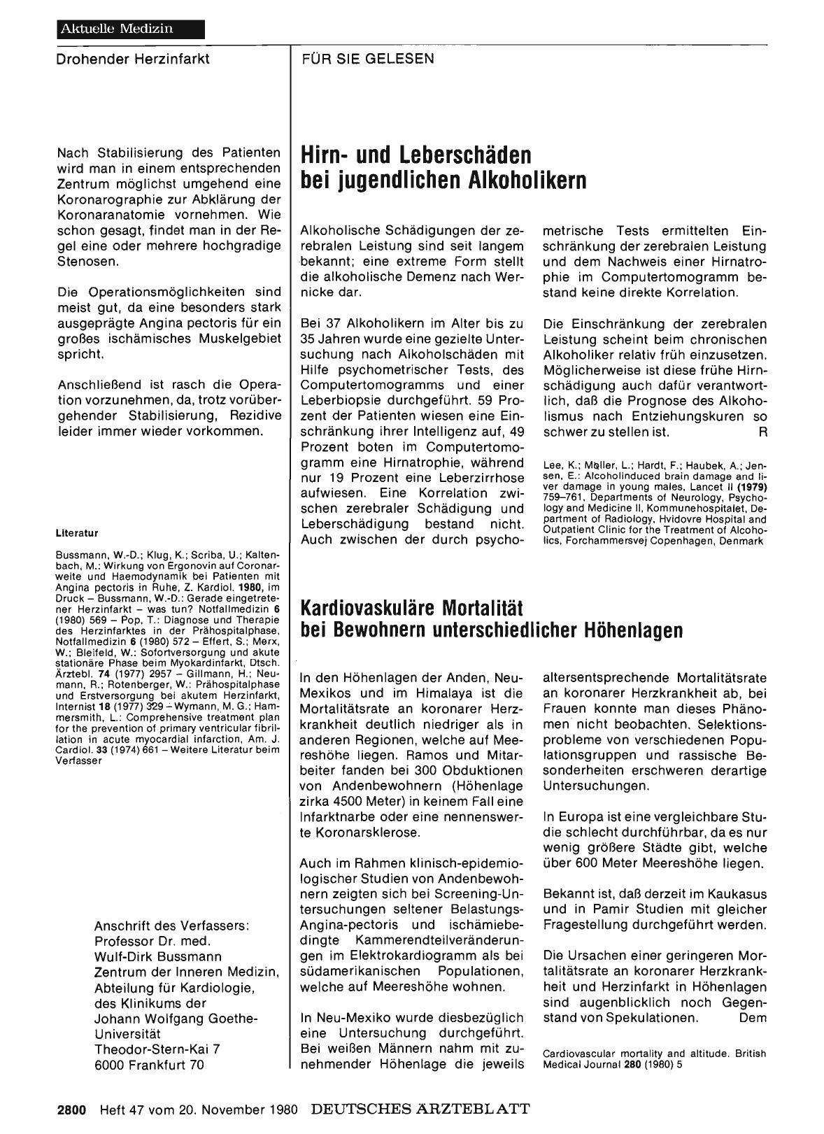 Vorschauseite 1: Hirnund Leberschäden bei jugendlichen Alkoholiker