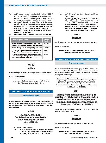 Vorschauseite 1: Änderungen der Vereinbarung über die Einrichtung von Terminservicestellen und die Vermittlung von Arztterminen