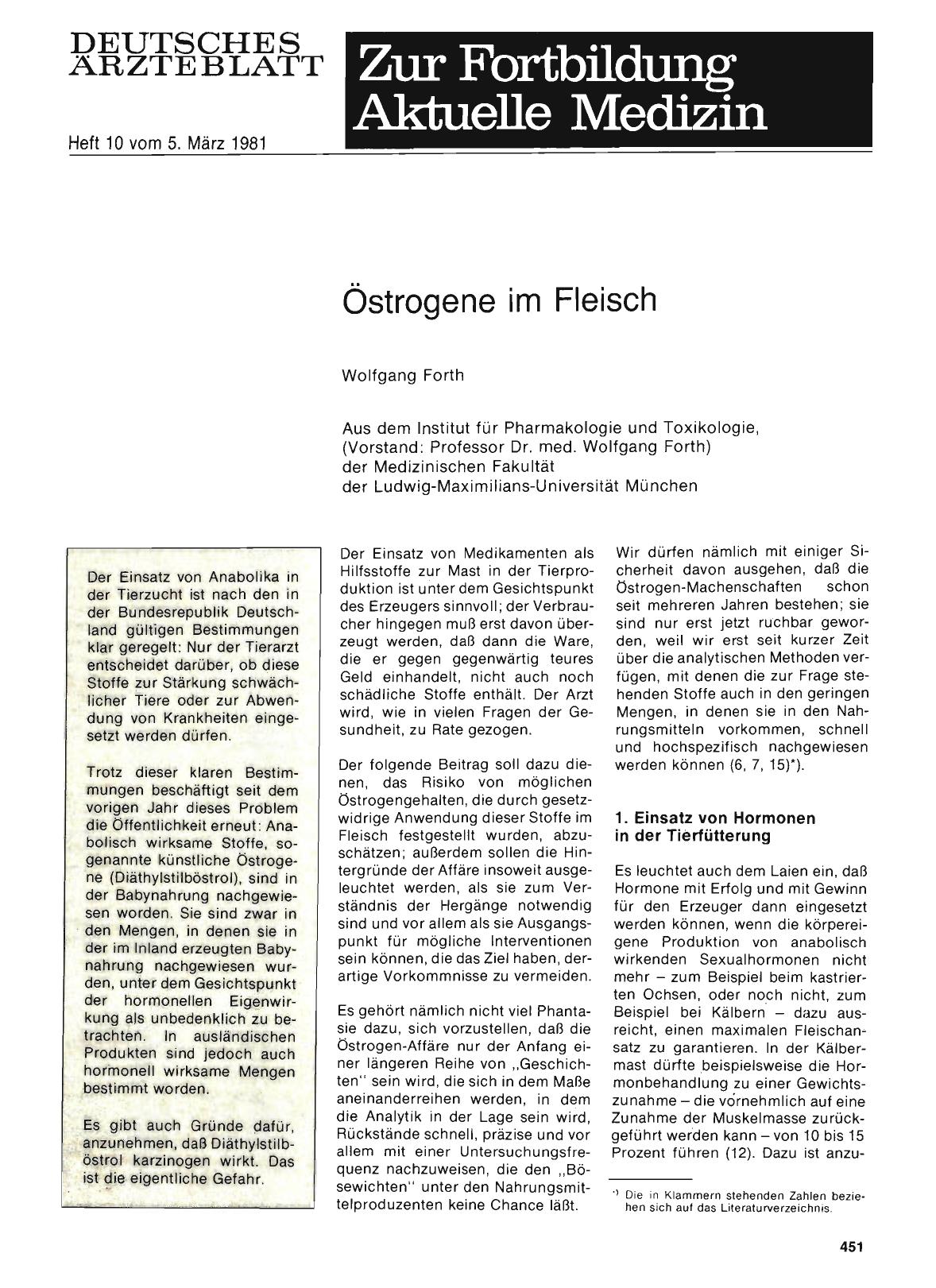Vorschauseite 1: Östrogene im Fleisch