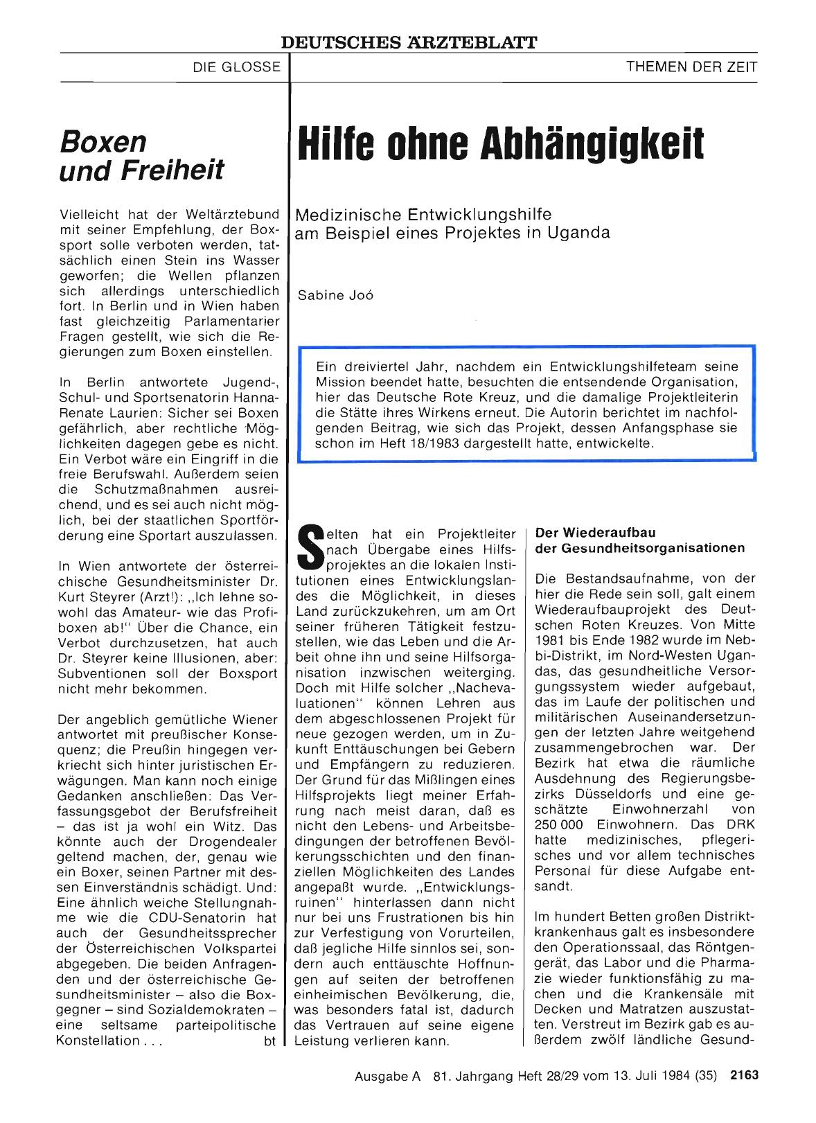 Vorschauseite 1: Boxen und Freiheit