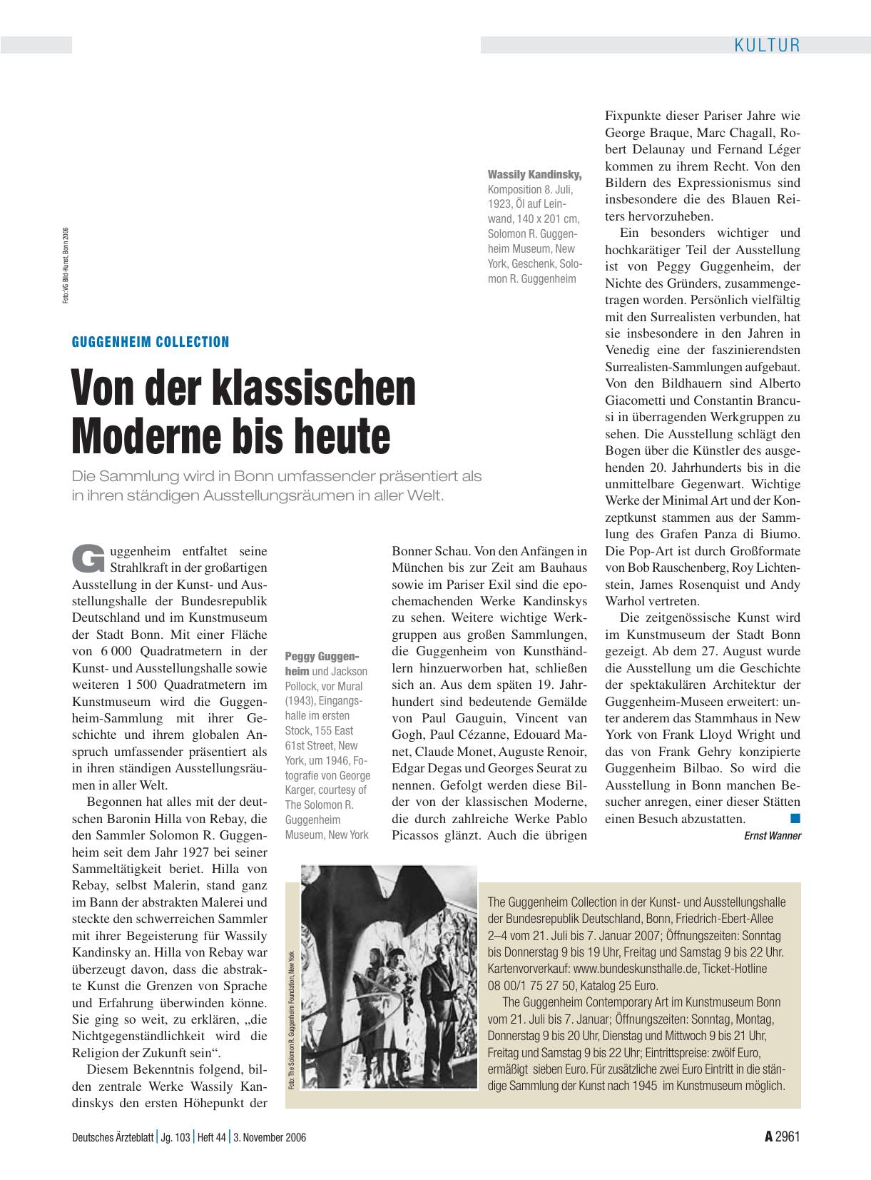 Vorschauseite 1: Guggenheim Collection: Von der klassischen Moderne bis heute