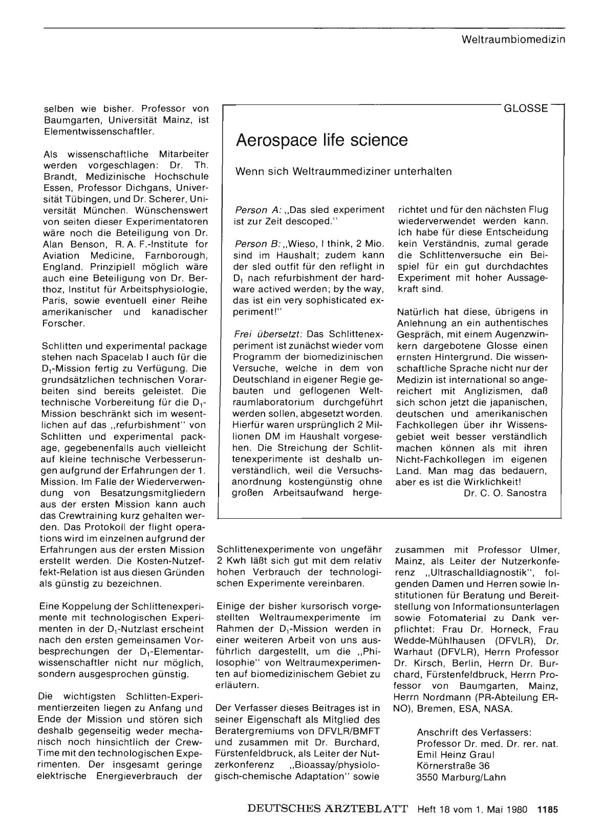 Vorschauseite 1: Aerospace life science