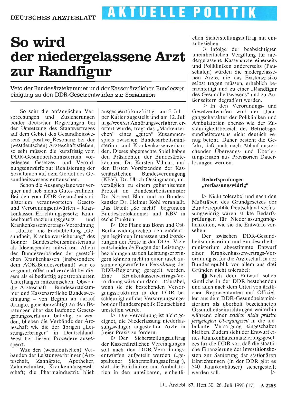 Vorschauseite 1: So wird der niedergelassene Arzt zur Randfigur