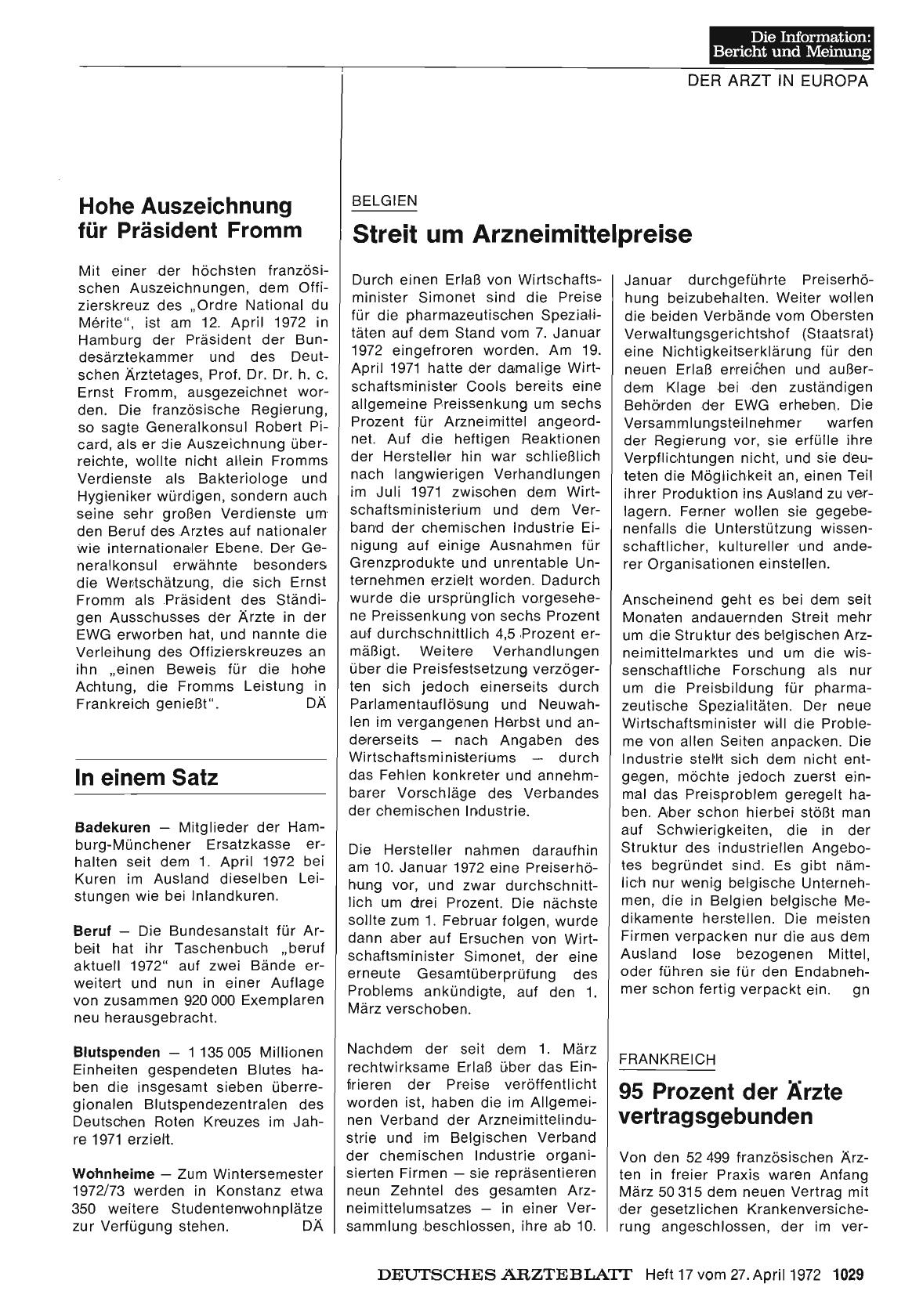Vorschauseite 1: Hohe Auszeichnung für Präsident Fromm