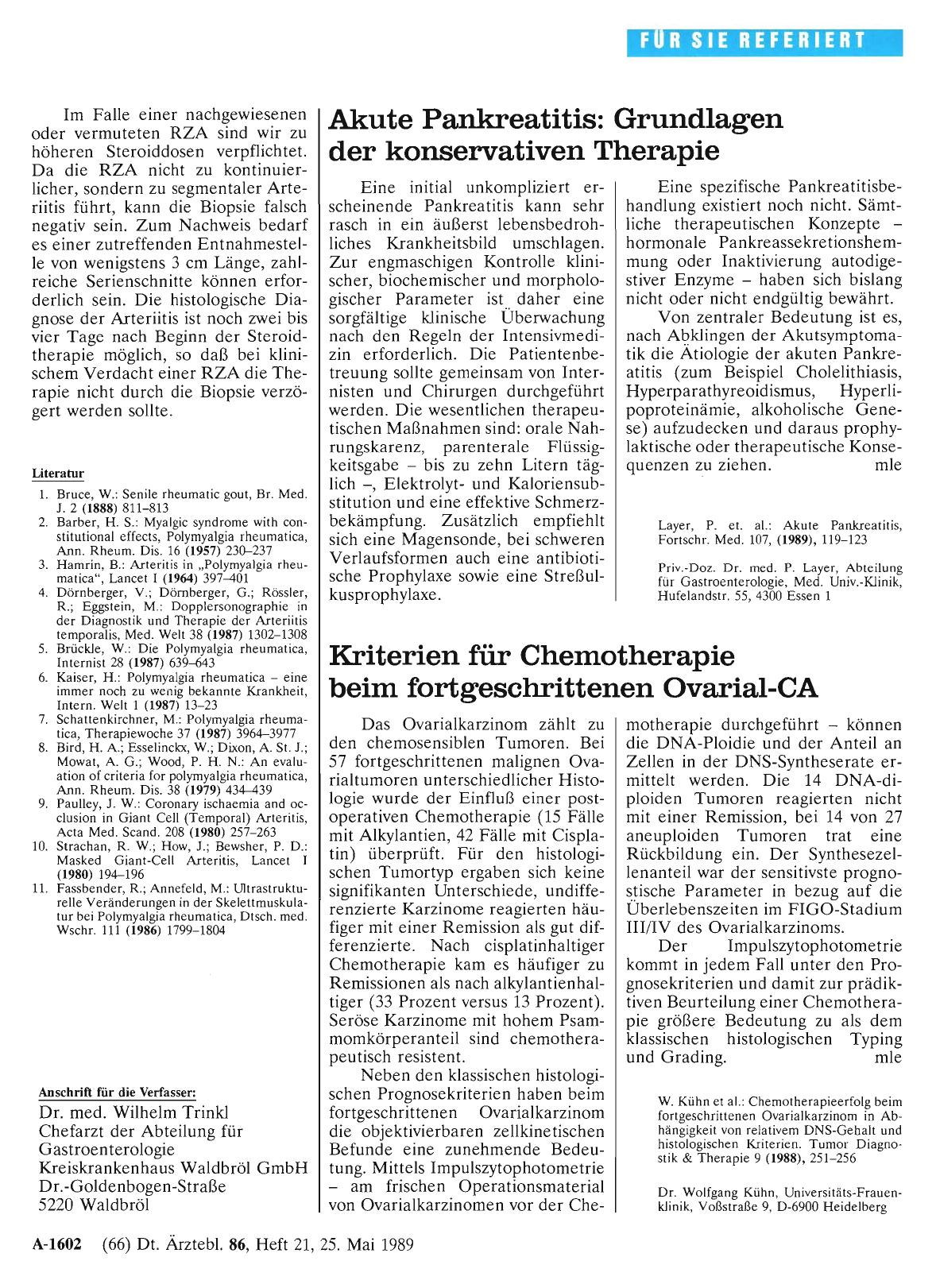 Vorschauseite 1: Akute Pankreatitis: Grundlagen der konservativen Therapie